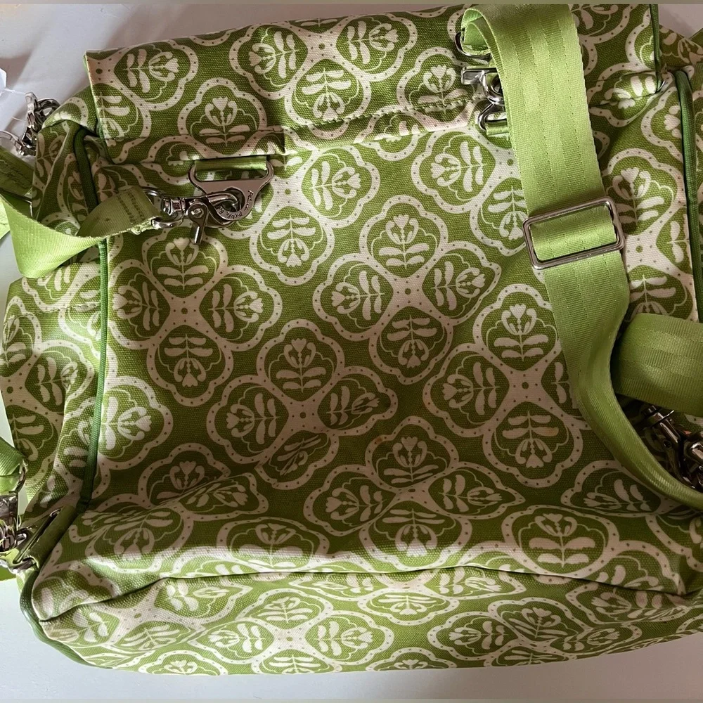 Petunia Pickle Bottom Boxy Backpack Diaper Bag Crossbody option bohemian green